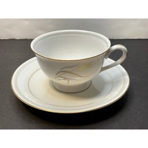 Sango Harvest Gold coffee cups & saucers set of 9 made in Japan tea Porcelain